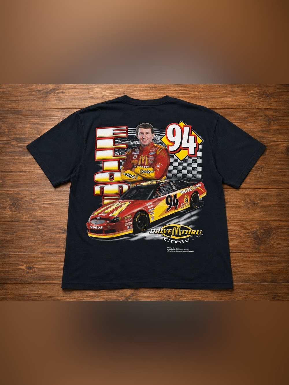 Vintage 1999 Bill Elliott #94 McDonald’s Drive Thru Crew L NASCAR Double-Sided T - Picture 7 of 7
